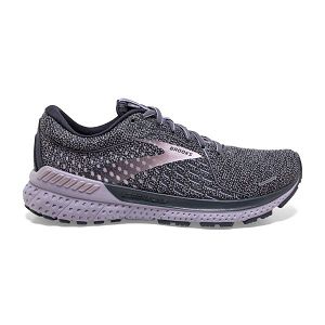 Brooks Adrenaline GTS 21 Road Running Shoes - Womens, Grey/Purple | IE-WVT270584